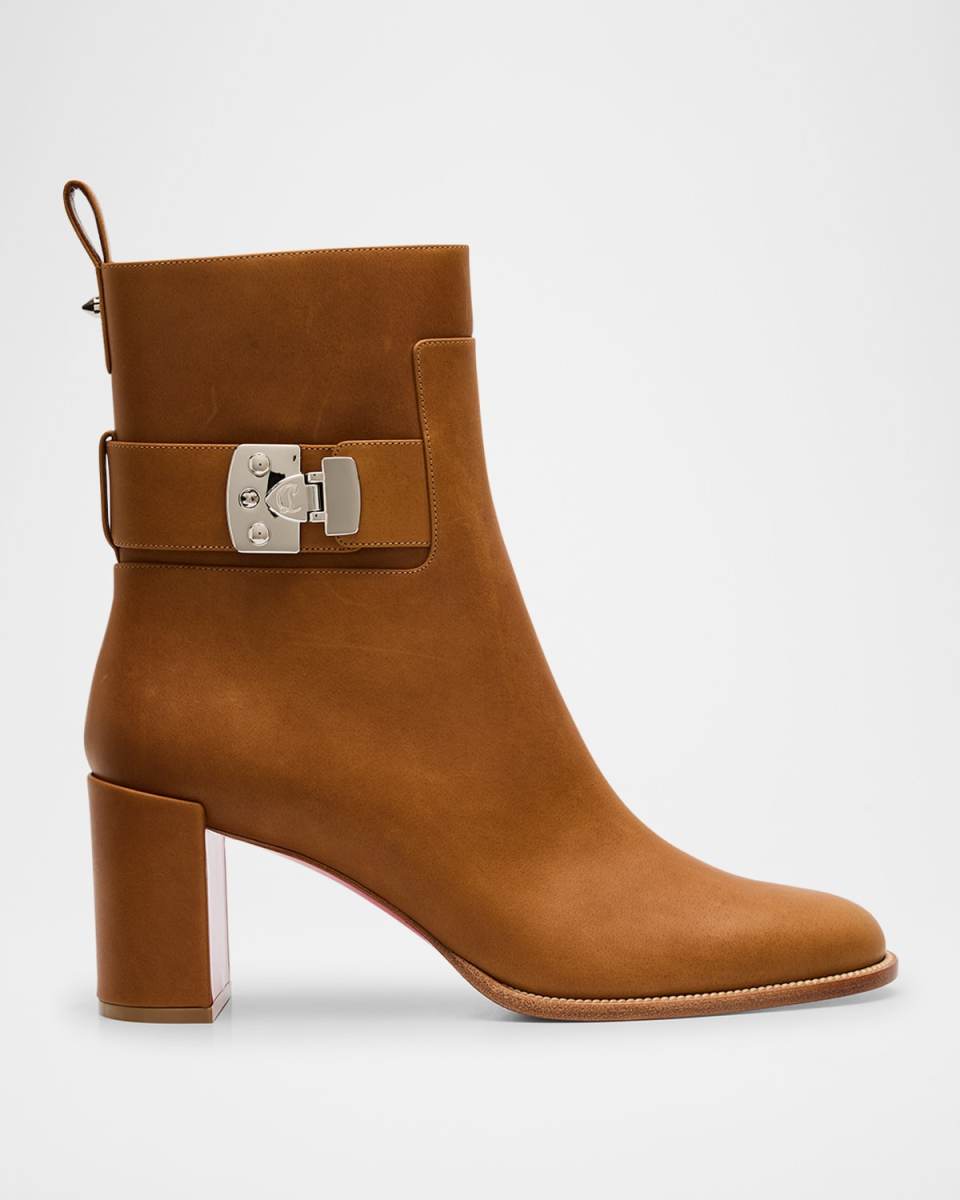 Booty Lock Waxed Leather Ankle Boots